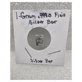 One Gram 999 Fine Silver