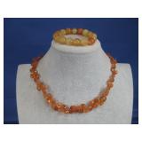 Sterling Silver Carnelian Stone Necklace/Bracelet