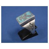 S.S. Vtg SW Hallmarked Turq Ring