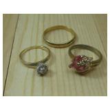 Three 14KT Gold Rings All Hallmarked