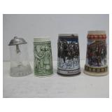 Four Beer Steins, One Glass & Three Ceramic