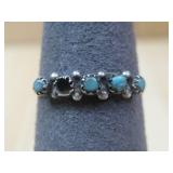 Sterling Silver Tested Petit Turquoise Ring See