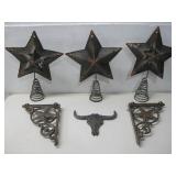 Three Metal Star Tree Toppers/Rustic Decor
