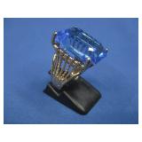 18kt GE Vtg Big Blue Stone Ring
