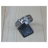 Sterling Silver Oxidized Tribal Ring Hallmarked