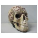 Signed Skull Sculpture W/Painted Skulls 6.5' Tall