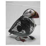 Puffin Metal Art Fan Powers On 10.5' Tall