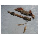 Two Native American Style Decorative Pipes