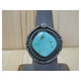 Vtg Native Aerican S.S. Turquoise Ring Tested