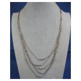Vtg Silver Liquid Heishi Necklace