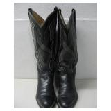 Vtg Black Tony Lama Cowboy Boots Size 6.5B See