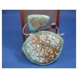 S.S. N/A SW Hallmarked Turq & Amethyst Pendant See