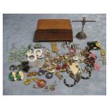 Assorted Fashion & Costume Jewelry W/Stand