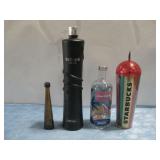 Three Assorted Liquor Bottles & Starbucks Cup