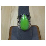 Silvertone Southwestern Stone Turquoise Ring