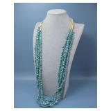 Five Strand Turq. & Heishi Necklace Hallmark See