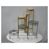 3-Tier Metal & Wood Plant Stands
