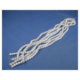 7 White Lace 8mm Bead Strands 15' Each
