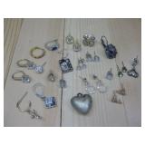 Mixed Rhinestone Earrings Pairs & Singles See
