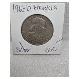 1963-D Franklin Half Dollar 90% Silver