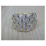 Gold Vermeil CZ Ring Hallmarked