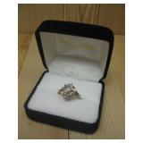 14KT Gold Diamond Tested Cluster Ring Hallmarked
