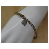 Gold Platted Heart Cz Tennis Bracelet