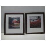 Two Framed Printed Wall Art 19.5' x 22'