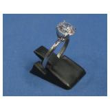 Sterling Silver CZ Ring Hallmarked Seta