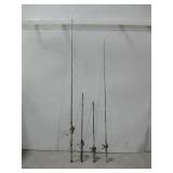 Four Fishing Poles W/Reels See Info