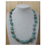 Sterling Silver Turquoise Nugget Necklace Hallmark