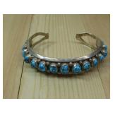 Sterling Silver Turquoise Bracelet Hallmarked
