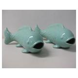 Two Ceramic World Market Koi Fish 11' Long