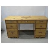 Wooden Desk W/Seven Drawers 63' x 23.25' x 29.5'