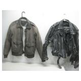 2 Vtg Leather Jackets First Genuine Leather,Adler