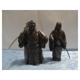 Vtg Bronze Japanese Jo & Uba Statues 10' Tall