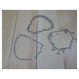 Three Sterling Silver Bracelets W/ Charms Hallmark