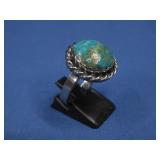 S.S. Vtg N/A Hallmarked Turq Ring