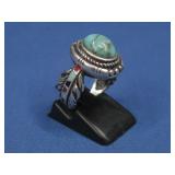 S.S. SW Hallmarked Turq Ring