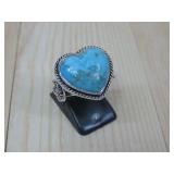 Sterling Silver SW Style Heart Ring Hallmarked