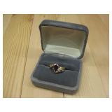 14KT Gold Diamond Test Cut Amethyst Ring Hallmark