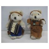 Two Native American Dressed Teddy Bears 8'