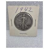 1942 Walking Liberty Half Dollar 90% Silver