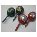 Four Hand Painted Maracas