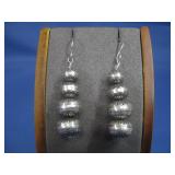 Navajo Sterling Silver Pearl Bead Earrings
