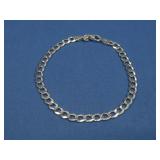 Sterling Silver Cuban Link Chain Bracelet Hallmark