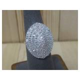 Rhodium Over Sterling Silver CZ Ring Hallmarked