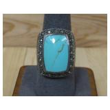 Sterling Silver Turquoise Ring Hallmarked