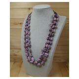 Multi Strand Charoite Stone Necklace