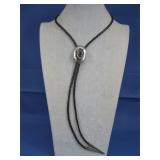 Vintage Sterling Silver Agate Bolo Tie